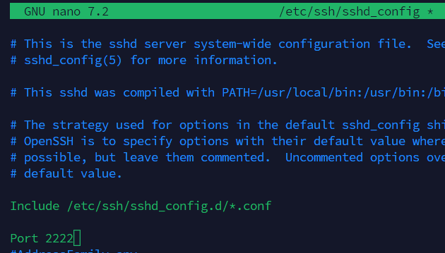 cambiando puerto 22 de ssh