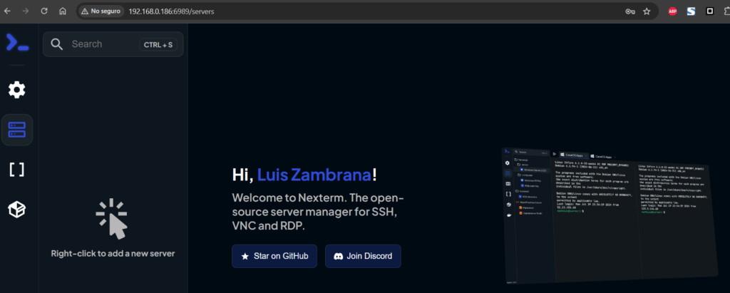 bienvenida a nexterm