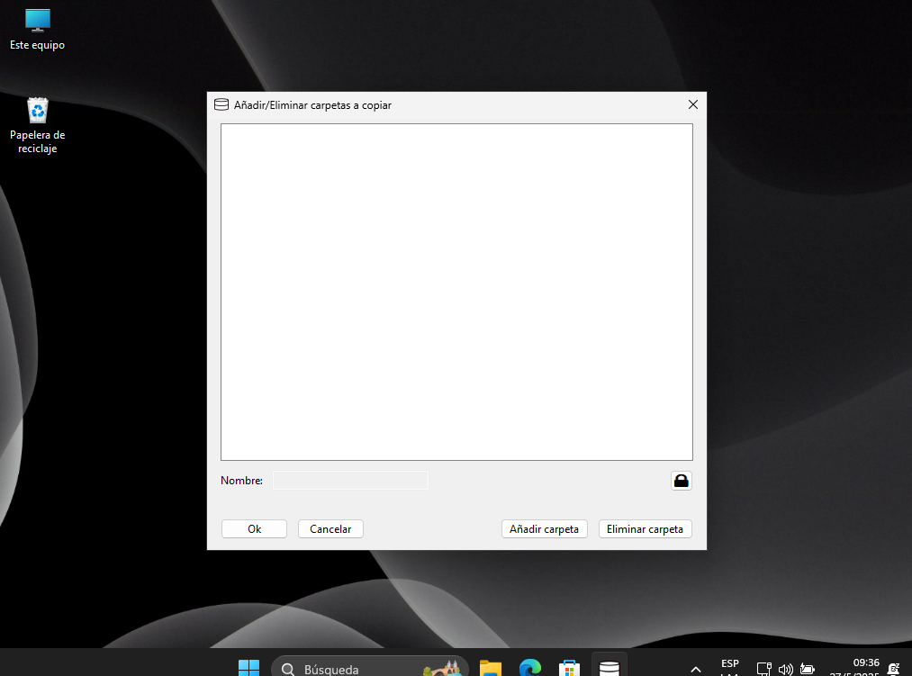 seleecion de que se va a realizar backup en urbackup