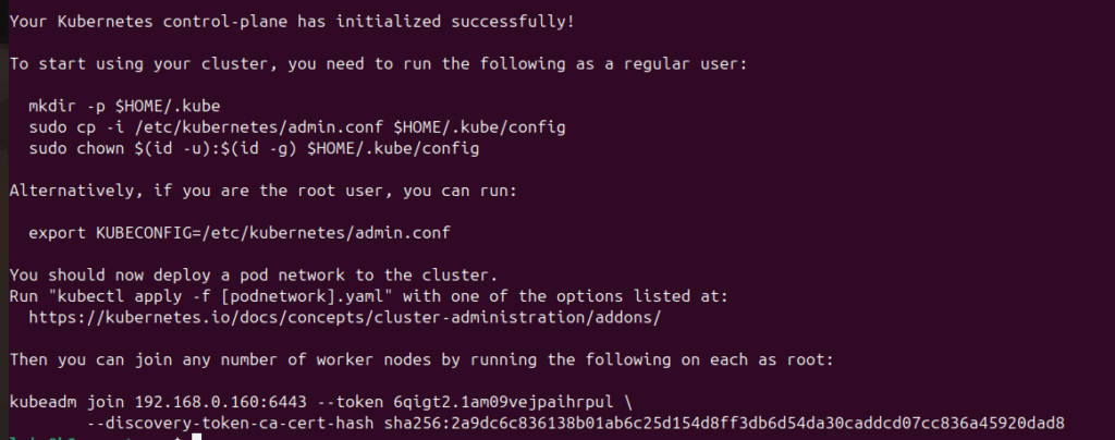 cluster kubernetes instalado