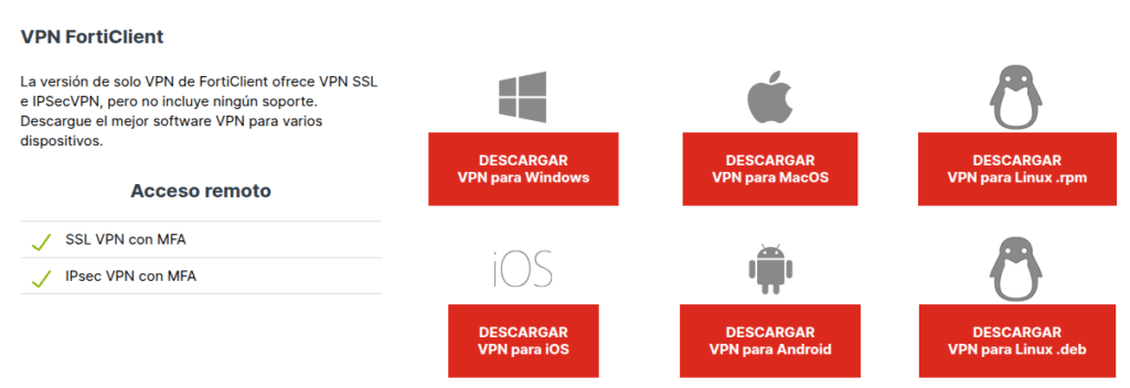 clientes de forticlient para todas las distribuciones