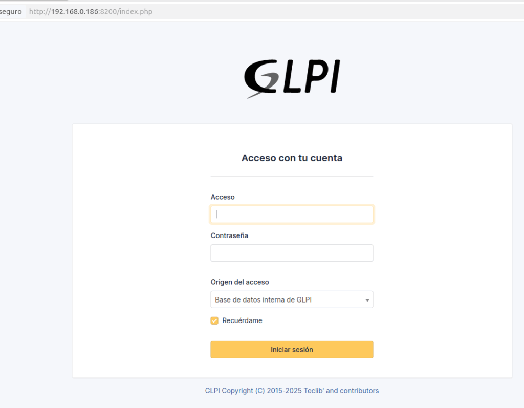login de glpi