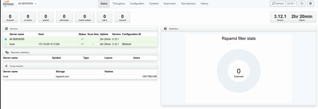 rspamd instalado sobre docker