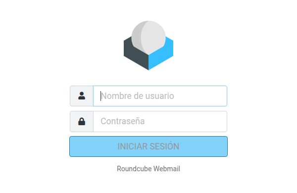 Pantalla de inicio de sesión de Roundcube en webmail.tudominio.ar