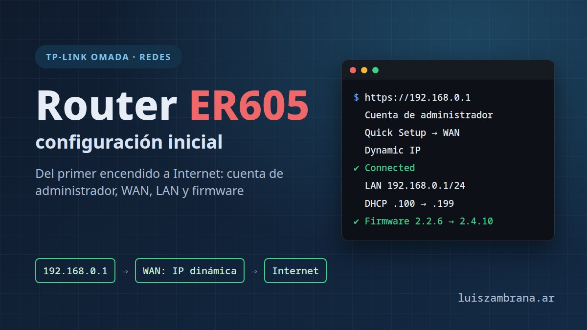 Router Omada ER605: configuración inicial, de la caja a Internet